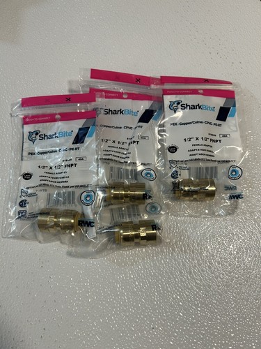 Sharkbite / Shark Bite 1/2" x 1/2" FNPT ~ Female Adapters ~ Four (4) ~ PEX