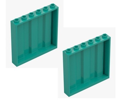 LEGO 2x Container Wall Bright Bluish Green 23405 6337306 Wall Panel Wall Element
