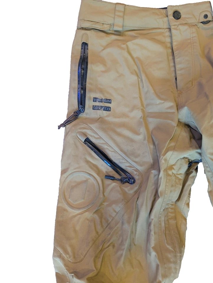 VOLCOM Hombres Pequeños GORE-TEX Tabla/Pantalones de Esquí Tostados Invierno Exterior Nieve Foto 3 de 4