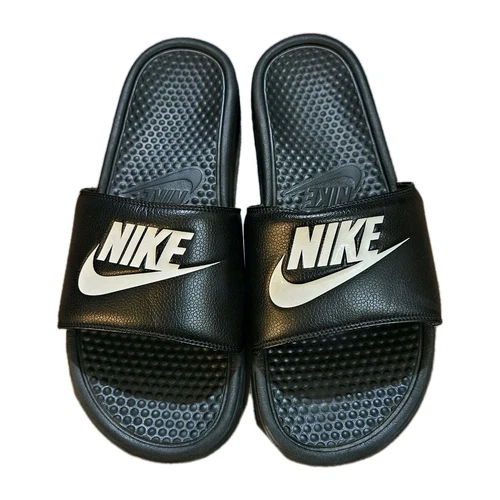 Nike Benassi JDI sandali slip on nero bianco slide uomo taglia 12