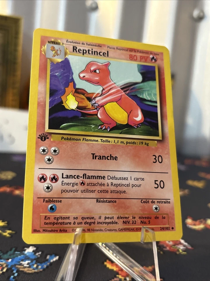 Pokemon 1st Edition Charmeleon French 24/102 MINT Base Set Super Clean Card READ - Image 3 of 4