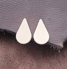 1.3" Veg Tan Leather Teardrop Earring Blanks Tooling Dyeing  Painting 8 Pieces