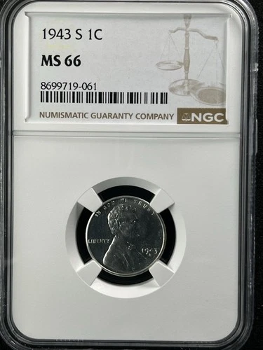 1943-S 1C  Lincoln Wheat One Cent NGC MS66   8699719-061
