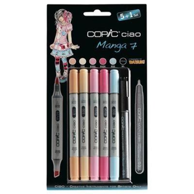 Copic Ciao Marker Set - Copic Manga 7 - 5+1 Soft Skin & Highlight Töne für Illu