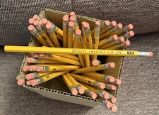 50 Vintage Pencils Eberhard Faber HB Racana Ltd. Co. Hardened Erasers