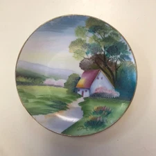 Vintage Japanese Hand-painted & Signed (T. Hurutan) 6" Plate