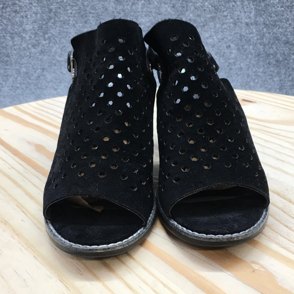 White Mountain Sandals Womens 8 M Glorielle Block Heels Open Toe Slingback Black - Image 4 of 4