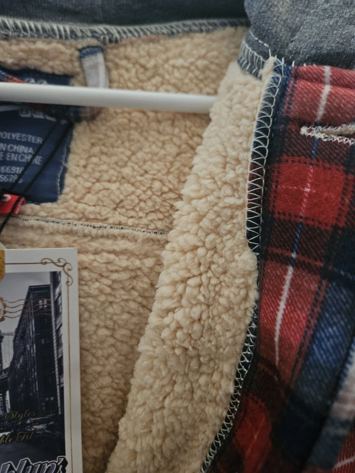 Brooklyns Best Mens Sherpa Lined Hooded Plaid Shacket Small NWT Jacket - product detail image 7