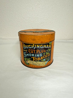 Vintage Buckingham Bright Cut Plug Smoking Tobacco Tin Can
