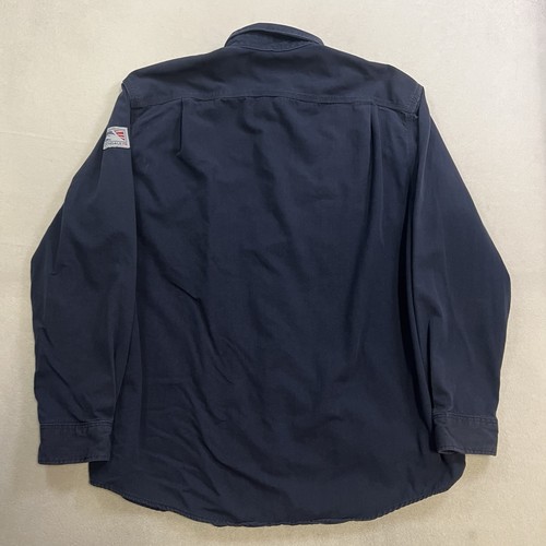 Tyndale FR Button Up Hemd Herren 2XL Blau Feuer Flammfest CAT 2112 Arbeit - Bild 2 von 10