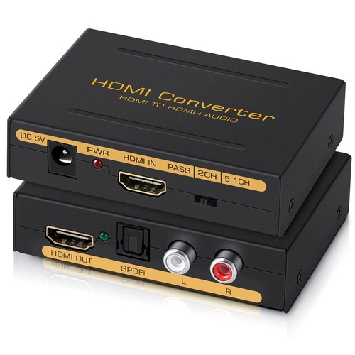 4K@60Hz HDMI Audio Extractor Converter, HDMI Video Audio Splitter Embedder Ad...