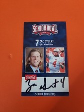 2013 Zac Dysert Signed Senior Bowl Rookie Card....Miami Ohio. rookie card picture