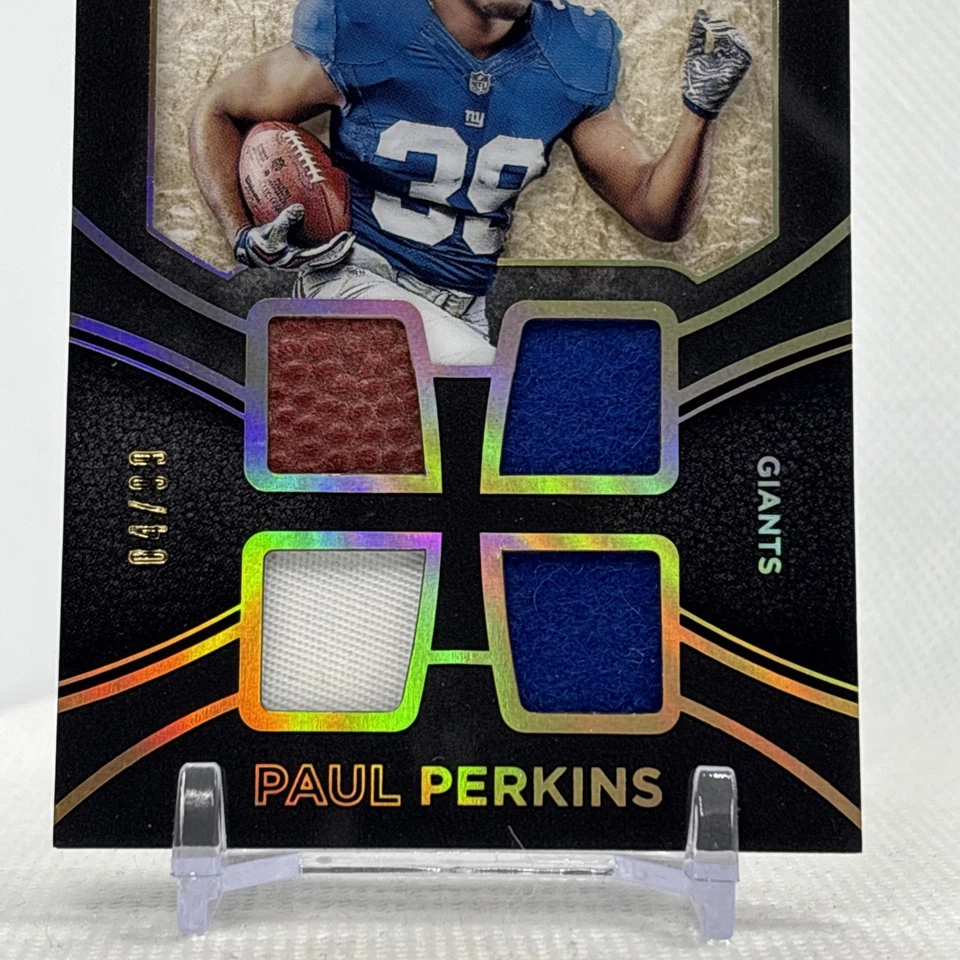 2016 Black Gold Prospecting Quad Materials Prime /99 Paul Perkins Rookie RC - Image 3 of 4