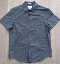 Original Penguin Heritage Slim Fit Shirt Mens M Navy Geometric Short Sleeve