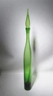 Midcentury Blenko Glass Joel Myers #6425 Stretch Decanter Olive Green