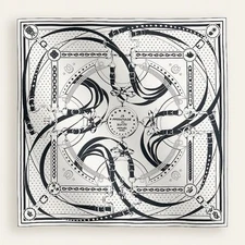 Hermes Shawl Scarf La Promenade Du Matin Stole Double Face Silk Auth New Box 140