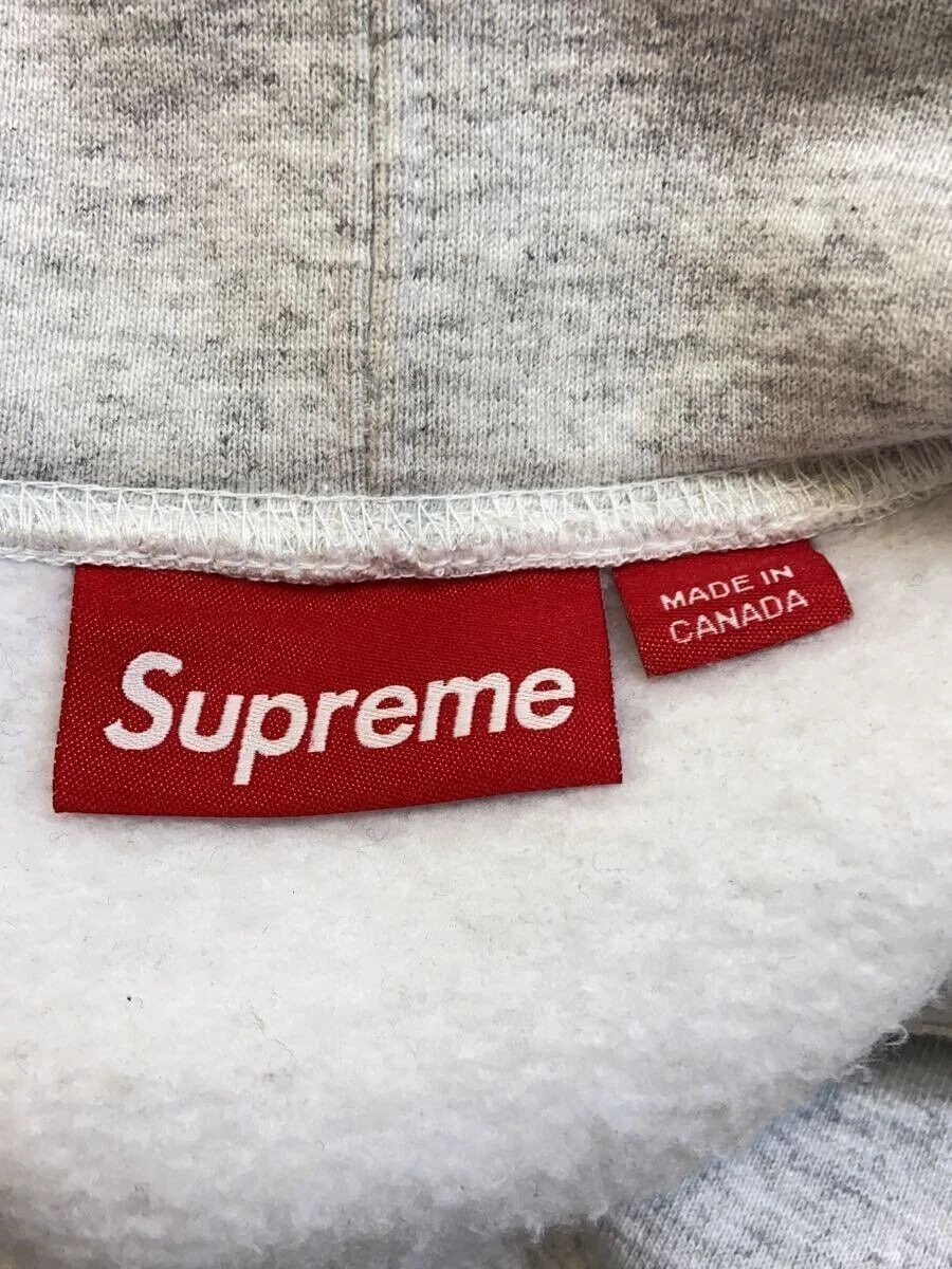 Supreme Felpa con Cappuccio 24AW Small Box Felpa con Cappuccio M Cotone Grigio con Macchia su