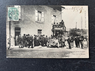 CPA JOEUF Automobile faisant le service Joeuf à Moyeuvre Visite de la Douane