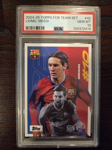 Lionel Messi 2024-25 Topps FCB Team Set #42 PSA 10 Gem Mint FC Barcelona