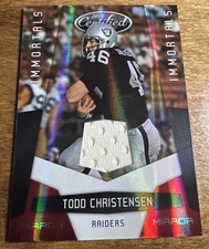 Camiseta deportiva Todd Christensen 2010 con certificación Panini roja espejo #43/100 Raiders
