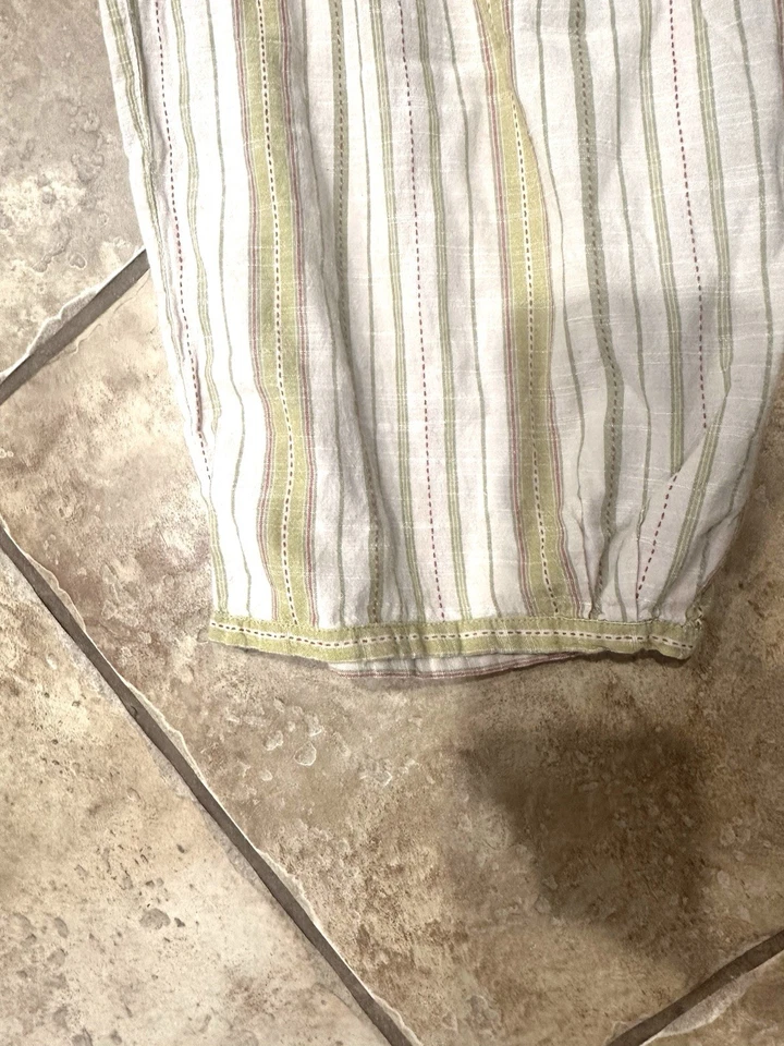 Mono Gudrun Sjödén Algodón Rayas Ligero Talla M Crema, Verde Salvia Foto 4 de 4
