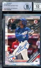 Orelvis Martinez Gem Mint 10 Beckett BAS Signed 2019 Bowman Prospects Rookie Aut
