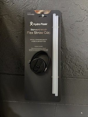 Hydro Flask Standard Mouth Flex Straw Cap Lid & 2 Straws