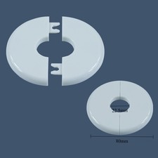2Pcs Wall Split Flange 22mm, Escutcheon Plate Buckles Pipe Cover, White