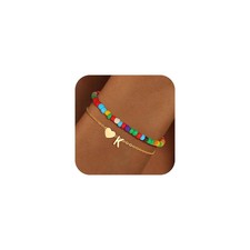 Birthday Gifts for Girls Bracelet - 14K Gold Plated Initial Bracelets for Women