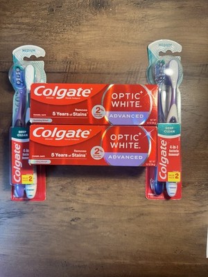 Colgate Optic White Advanced Sparkling White & Colgate 360 Toothbrushes NEW