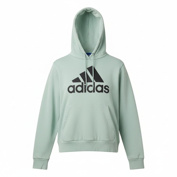 adidas light green fleece logo hoodie kangaroo pocket + zip pocket Sze S 8 10