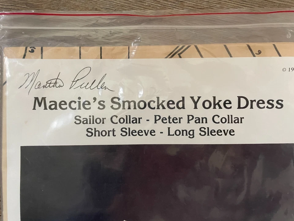 Vestido Martha Pullen Canesú Calado Maecie Patrón Smocking SIN CORTAR De Colección 1983 Foto 2 de 4