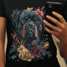 #27 Floral Rottweiler T-shirt, Rottie Mom Tee, Rottweiler Lover Shirt Gift, Rott