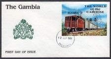 THE CABOOSE RAILWAY TRAIN S/S 1991 GAMBIA FDC