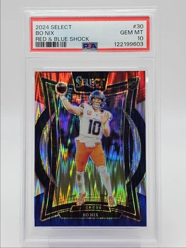 BO NIX 2024 SELECT CONCOURSE ROOKIE RED & BLUE SHOCK RC PSA 10 Q0004