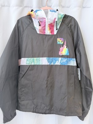 NWT Disneyland Windbreaker Rain Jacket Parks Black Tie Dye DISNEY PARKS 