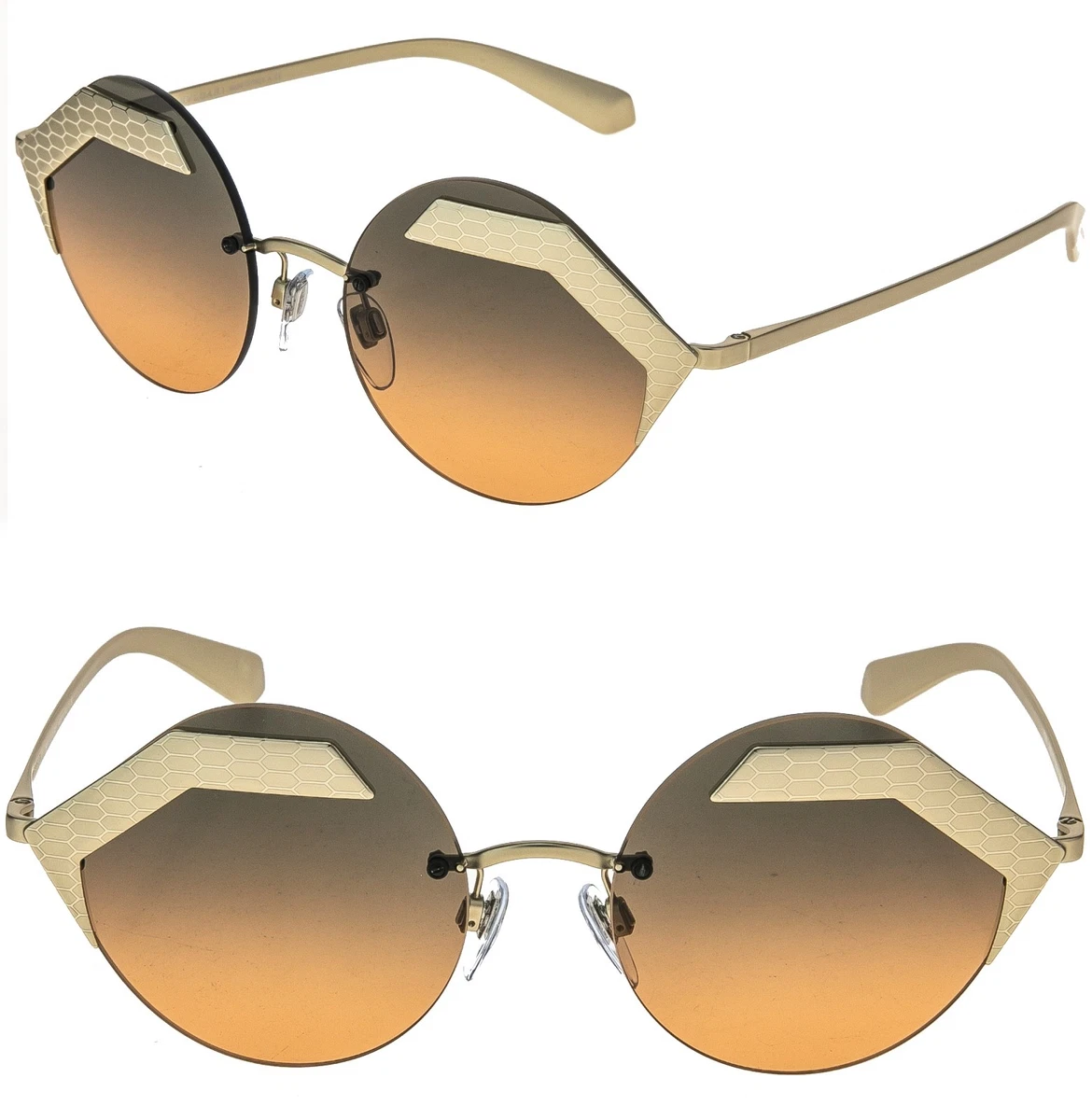Bulgari Beige Tortoise Sunglasses -Italy 57-17 135 2N Las mejores ofertas en Gafas de sol marrón marrón Bvlgari  main image 3