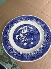 Royal China Willow Ware Blue Willow Dinner Plate USA Underglaze Vintage