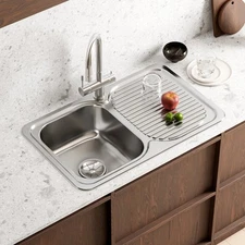 Naiture 32" Drop-In Stainless Steel Kitchen Sink,  Single Bowl with Drainboard