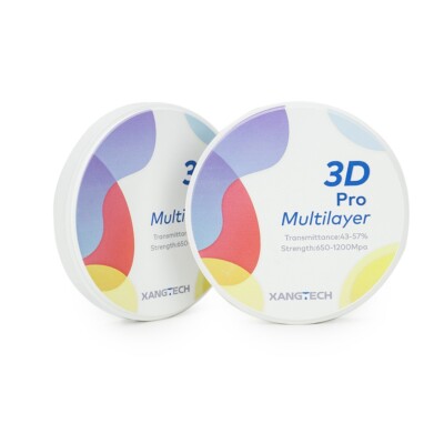 3D Pro Multilayer Zirconia Blocks Zirconium Disc 98mm Translucence 43%-57%