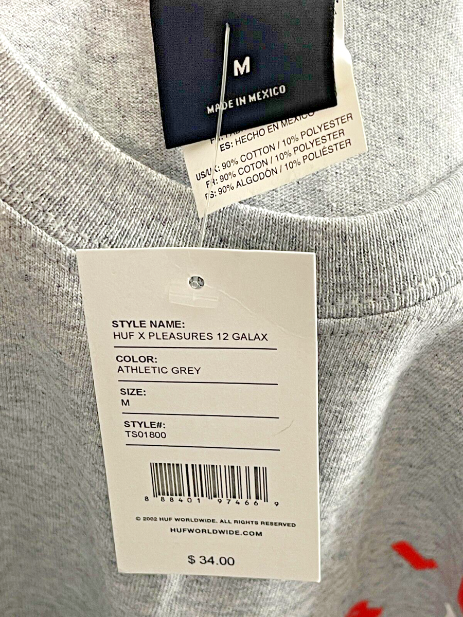 Size M - Huf x Pleasures 12 Galaxies T-Shirt Athletic Gray