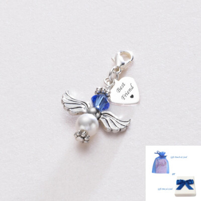 Geburtsstein Engel Charm Schmuckstück, Geschenk zum Geburtstag, Hochzeit, Gravur Charms