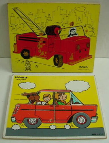 Playskool Toy Wood Puzzle Vintage Toybox Treasure Garage Auto