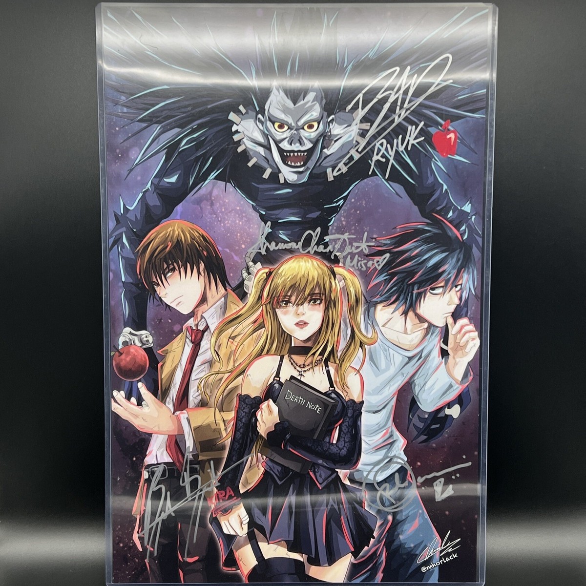 Ryuk L Misa Light Signed Chan Swaile Drummond Juliani JSA 11x17