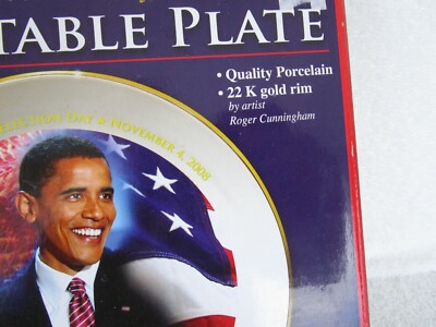 2008 Barack Obama Historic Victory Collectable Plate~ w/Stand & w