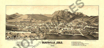 Panoramic Map of Maysville Colorado 16x30