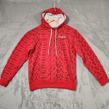 Womens Converse All Star L Long Sleeve Hoodie Sweater Top Jumper RED LOVE HEARTS