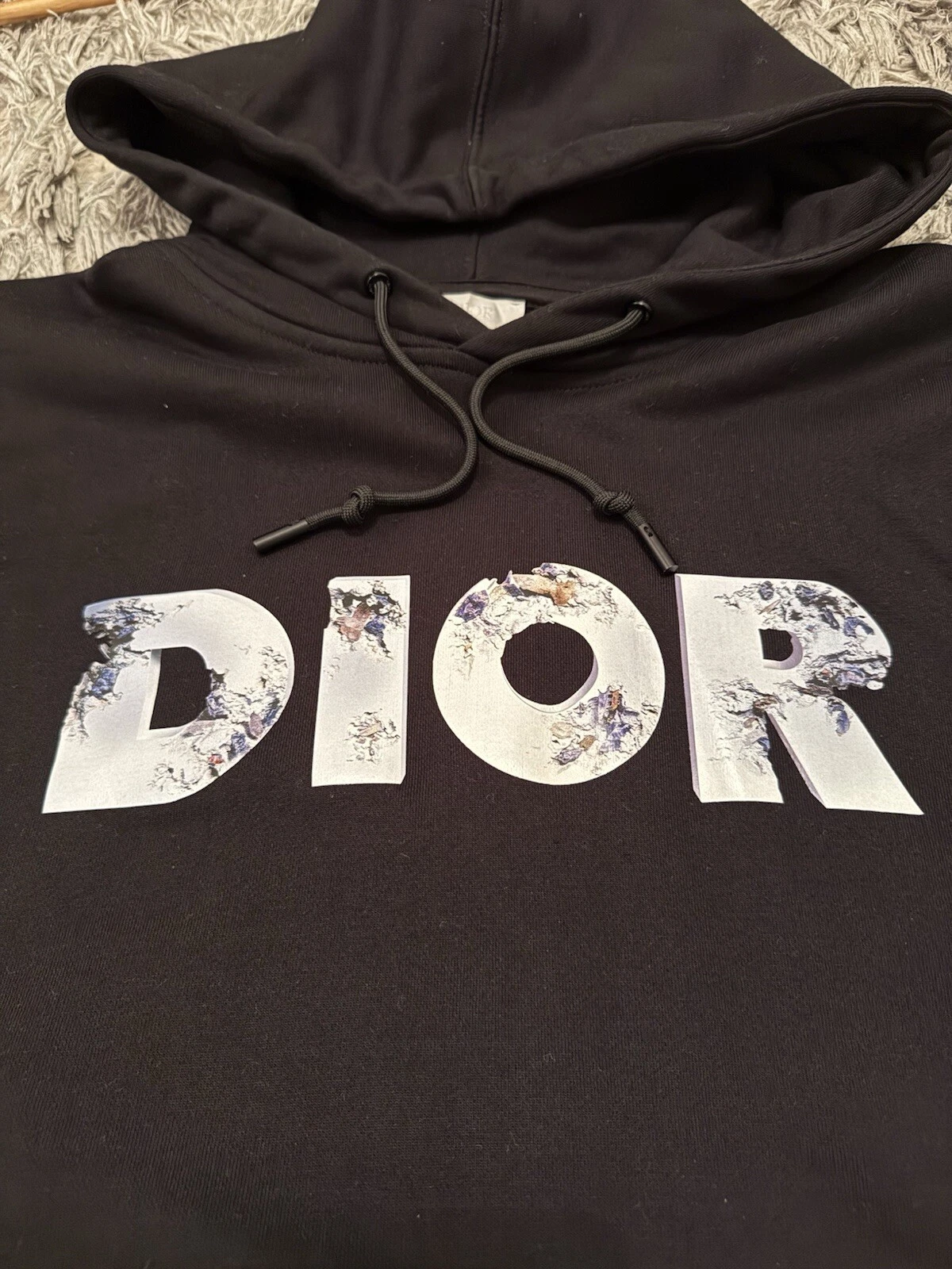 Felpa con cappuccio Dior x Daniel Arsham logo 3D nera media