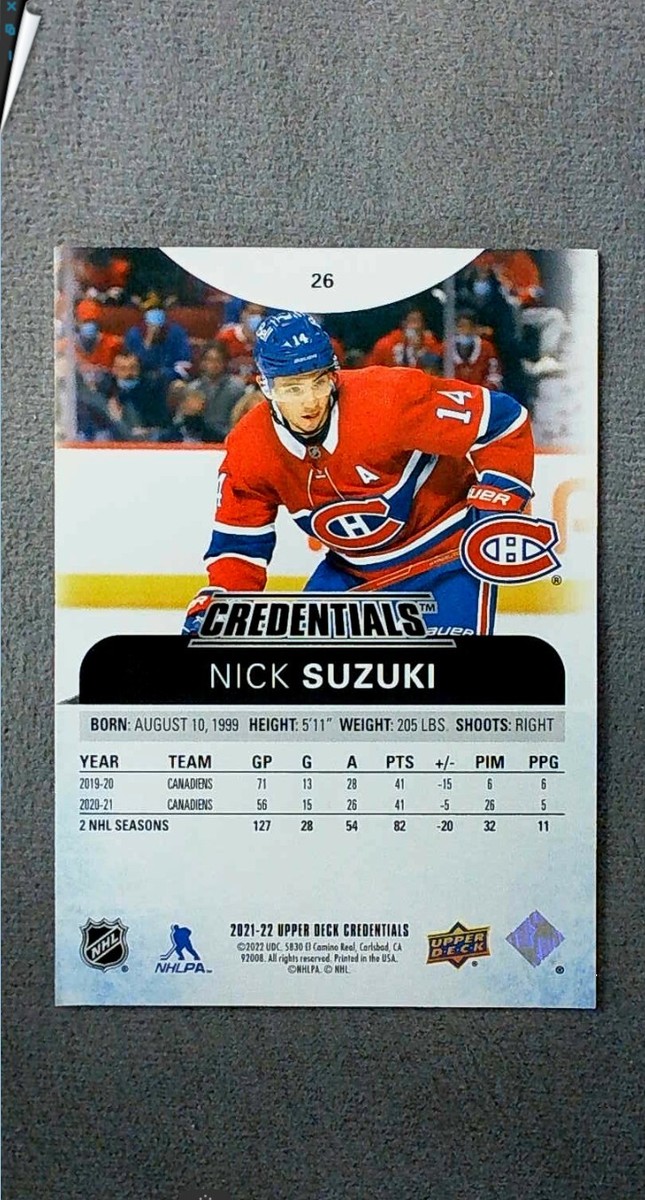 2021-22 Upper Deck Credentials Orange #26 Nick Suzuki
