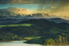 Landscape mountains poland nature europe Custom Gaming Mat Desk